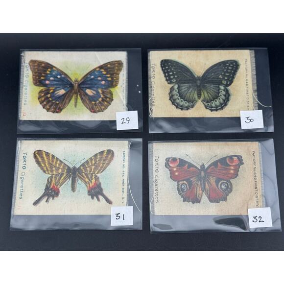 Assorted Antique Tokio Cigarettes Butterfly & Moth Silks - Picture 8 of 9